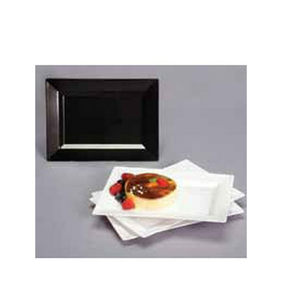 Black 9.5" Rectangle Plastic Salad Plates 10ct.