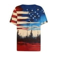thumbnail image 5 of womens t shirts Women's Casual Independence Day Printed Short Sleeve V-Neck Top graphic tees for women, 5 of 5