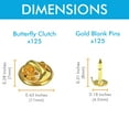 thumbnail image 6 of 125 Pairs Butterfly Clutch Metal Pin Back Replacement with Blank Pins for Craft Making (Gold), 6 of 7