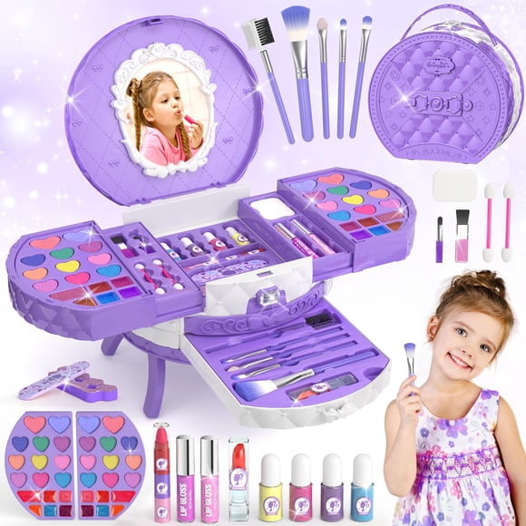 Set de Maquillaje PERRYHOME para Niñas 57 Piezas No Tóxico y Lavable