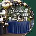 thumbnail image 4 of Exquisite 12-Pack Disposable 120-Inch Round Navy Blue Plastic Tablecloths for Parties, 4 of 6