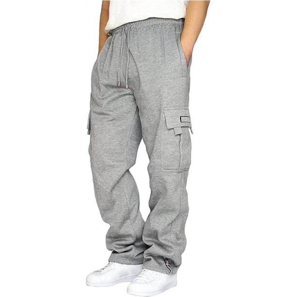Pantalones de chándal, pantalones deportivos transpirables para hombre, pantalones de ocio, pantalones de jogging, pantalones deportivos elásticos lisos, pantalones de entrenamiento, pantalones cargo