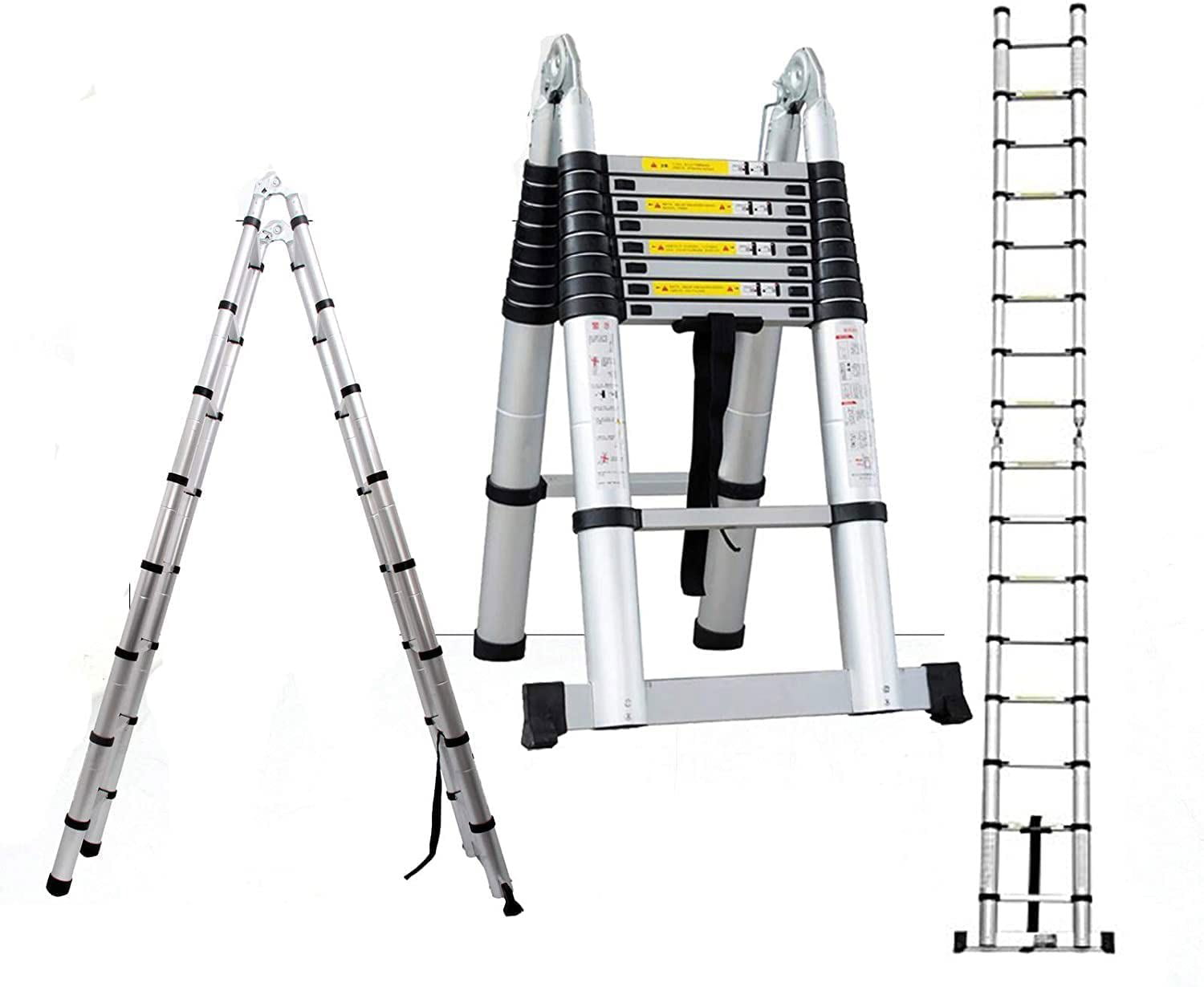 16.5FT Duty Aluminum Multi-Purpose Extention Ladder Folding Telescopic A Frame 