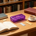 thumbnail image 6 of Pencil Box - 2Pack Portable Storage Box, Large Capacity Clear Hard Plastic Pencil Case for for Pen Jewelry Toothpicks, 8 x 5 x 2.3 in, (Purple), Ccwuwei, 6 of 7