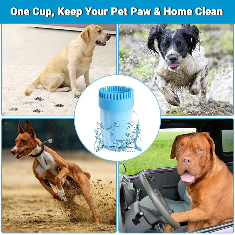 Dog Paw Cleaner Set, Silicone Dog Paw Washer Cup 2 in 1, Portable Grooming  Cat Paw Scrubber with Shower Brush, Towel, Finger Set Toothbrush, Pet Gifts