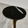 thumbnail image 5 of WHGBJA Small Round Metal Brass Height-Adjustable Side Table, Accent, End, Pedestal, Martini, Cocktail and Drink Table for Living Room and Small Spaces,Faux Marble Top Style Decor,Black, 5 of 8