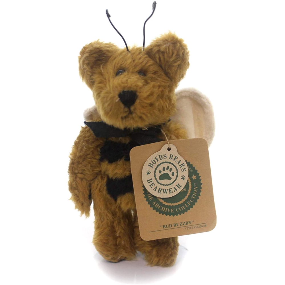Boyds Bears Plush Ornament Bud BUZZBY Bee Bear 6"