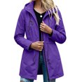 thumbnail image 2 of Ihhxva Tops for Women Waterproof Hoodie Jacket with Multi-Pockets and Adjustable Waist Outdoor Drawstring Parka S-3XL, 2 of 8