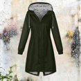 thumbnail image 5 of Vinsonshop Rain Jacket Women Long Rain Coats for Women Zip Up Jackets for Women Hooded Jacket Women Rain Coats for Women Long Fall Jackets for Women Womens Windbreaker Jacket with Hood Dark Green L, 5 of 6