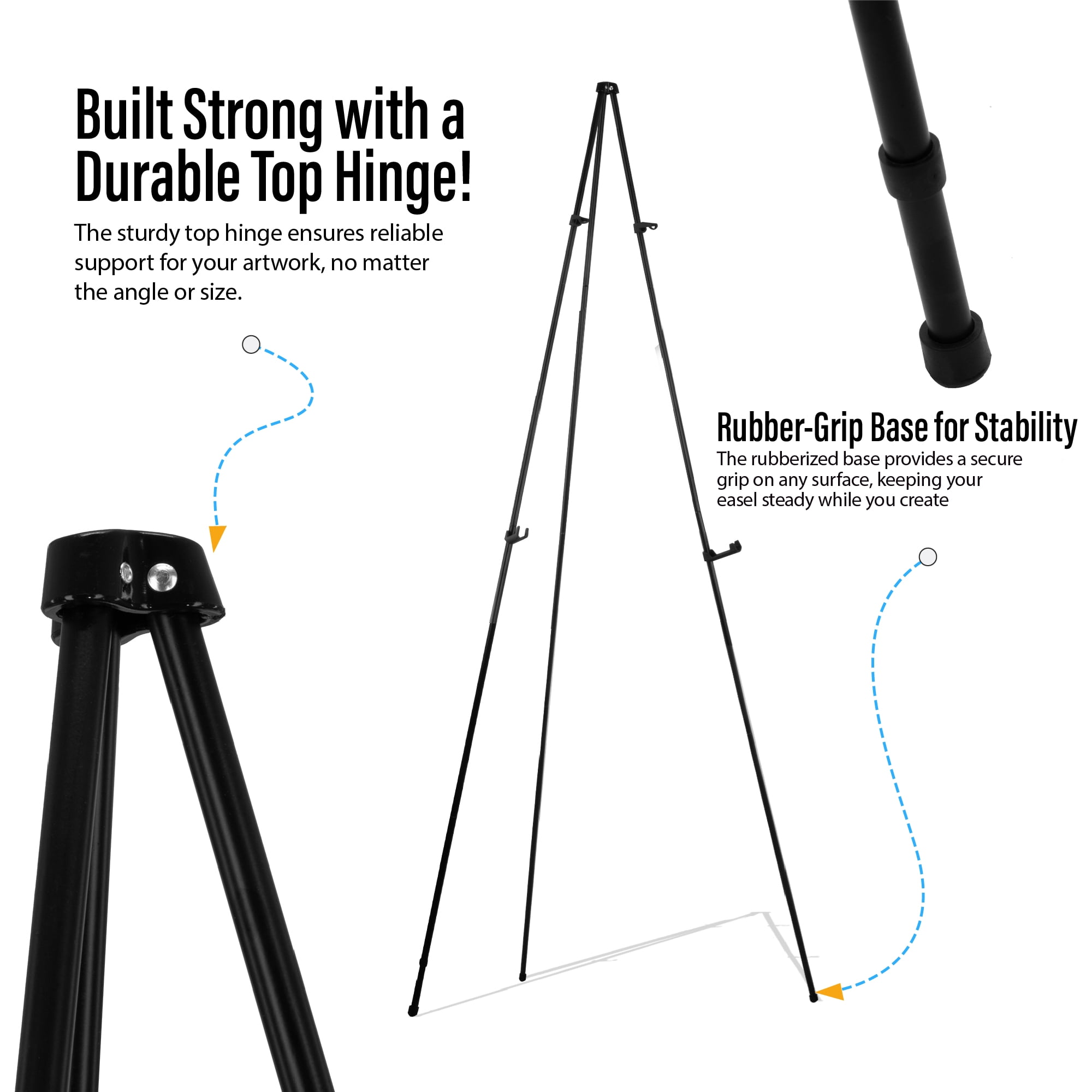 Pintar Easel Stand for Painting and Display - 63" Portable Metal Tripod Standing Art Easel with Bag, Foldable Easel Stand