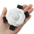 thumbnail image 4 of 2 Pcs Camellia Flower Brooch for Women Vintage Bow Pin Fabric Rose White, 4 of 6