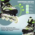 thumbnail image 2 of Size 8-11 Adjustable Inline Skates for Adult Men Ladies Teens Green, 2 of 11