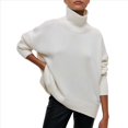thumbnail image 3 of Suéteres de Cuello Alto para Mujer, Corte Holgado, para Otoño e Invierno. M, 3 of 8