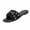 Black, variant on Qingpeng Womens Open Toe Flat Slide Sandals Square Toe Summer Shoes with Pearl and Sequin Embellishment for Casual Beach Wear
