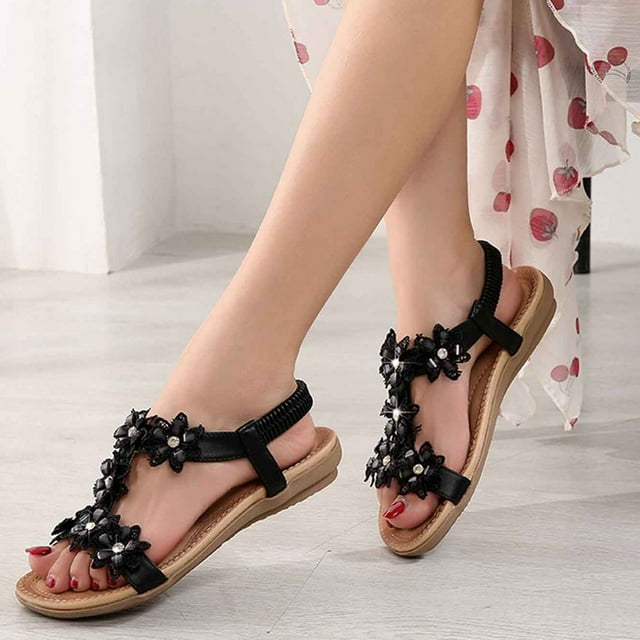 WILLBEST Sandalias De Playa Para Mujer, Zapatos Planos Cálidos Con Suela Suave Y Lazo Para Otoño E Invierno.