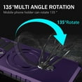 thumbnail image 4 of ELEHOLD for iPhone 15 Rugged Case, Magnetic Invisible Stand Military Drop Protection Cover, Compatible with MagSafe Shockproof Ring Holder Hard Phone Case for Men Women for iPhone 15,Purple, 4 of 9