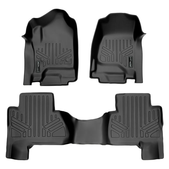 SMARTLINER 2 Rows Custom Fit Floor Liners Compatible with 2015 - 2020 Cadillac Escalade ESV 8 Passenger (Gasoline | 2nd Row Bench Seats)