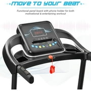 2.5HP Folding Treadmill Portable Running Walking Compact Exercise Machine with 12 Preset Program, LED Display, Easy Assembly for Home