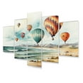 thumbnail image 2 of Designart "Coastal Flight Balloon Perspective I" Transportation Metal Wall Art Set, 2 of 5