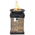 thumbnail image 1 of Patiojoy Outdoor 40,000BTU Propane Fire bowl Column Fire Pit Heater w/PVC cover & Lava Rocks, 1 of 6