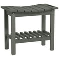 thumbnail image 3 of Spaco HDPE Shower Bench, Waterproof Shower Stool with Handle, Storage Shelf, Non-Slip Pads for Indoor and Outdoor, Dark Gray, 3 of 11