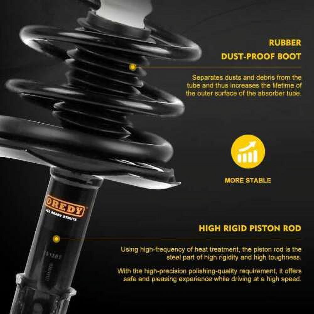 OREDY Front Pair Driver and Passenger Side Complete Struts Assembly Shock Struts Coil Spring Assembly Kit 172281 11560 Compatible with Hyundai Sonata 2006 2007 2008 2009 2010