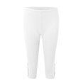 thumbnail image 4 of MNCEKFOD Womens Capri Pants Elastic Midi Waist Sports Lace Yoga Pants Stretch with Pockets Summer Beach Modern Fit Leisure Trousers 2025 White XL, 4 of 5
