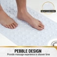 thumbnail image 4 of HITSLAM Extra Long Bathtub Mat-40x16 Non Slip Shower Mat with Drain Holes and Suction Cups,Machine Washable Bath Mat,White, 4 of 8