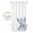 thumbnail image 2 of Navy Blue Pastoral Tree No Hook Shower Curtain Waterproof, Bathroom Curtains with Snap in Liners and See Through Top Window, Vintage Botanical Spring Hotel Style Bathtub Curtains Shower 54"Wx78"L, 2 of 8