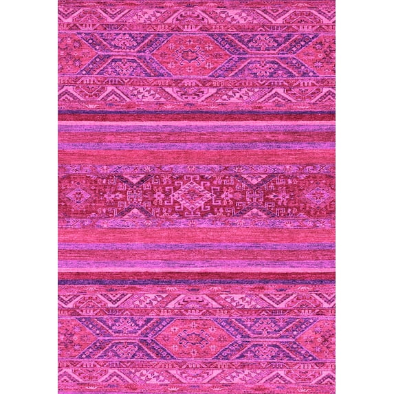 Ahgly Company Indoor Rectangle Abstract Pink Modern Area Rugs, 2' x 3'