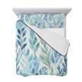 thumbnail image 7 of Blue Green Leaf Twin XL Size Down Alternative Comforter, Lightweight Comforter Quilt Bedding Set with Pillow Shams Summer Vintage Watercolor Plant All Seasons Bed Comforter Duvet Insert 68"x98", 7 of 7
