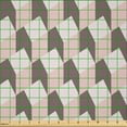 thumbnail image 2 of Ambesonne Geometric Fabric by the Yard Microfiber, Repeating 3D Cubes Art, 1 Yard, Blush and Dark Warm Taupe, 2 of 2