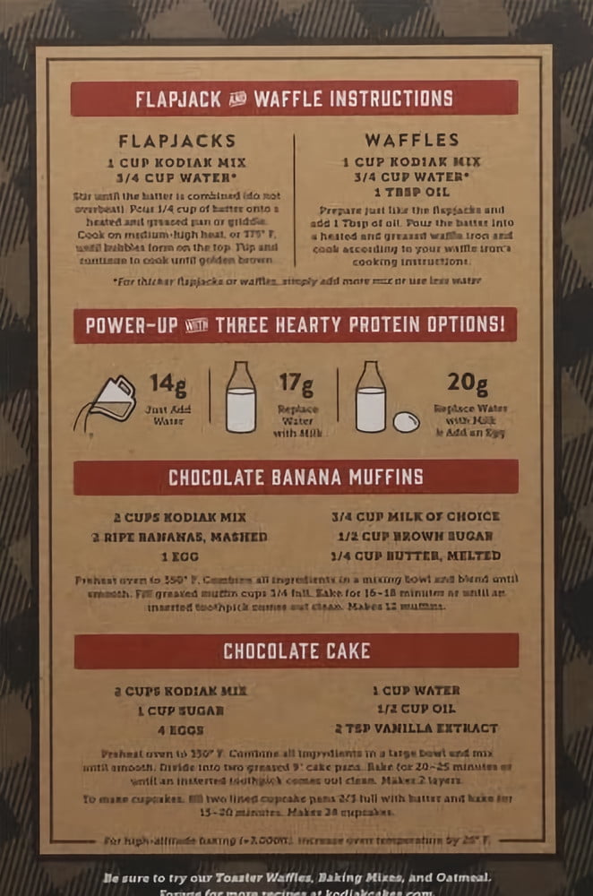 Kodiak Cakes Protein Packed Flapjack and Waffle Mix, Dark Chocolate, 18 oz (Pack of 4)