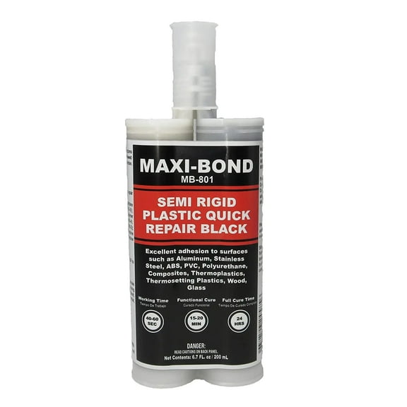 Maxi-Bond Semi Rigid Plastic Quick Repair Black - MB-801- 200ml