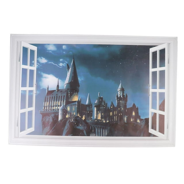 Adhesivo decorativo de pared con diseño floral y efecto 3D para ventana Castillo
