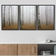 thumbnail image 3 of wall26 - 3 Piece Framed Canvas Wall Art - Morning Mist in Autumn Birch Grove - Modern Home Art Stretched and Framed Ready to Hang - 16"x24"x3 Black, 3 of 5