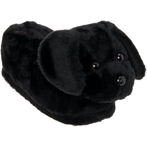 Black Lab Slippers Plush Labrador Dog Slippers W Platform By Silver Lilly Black X Large Walmart Com