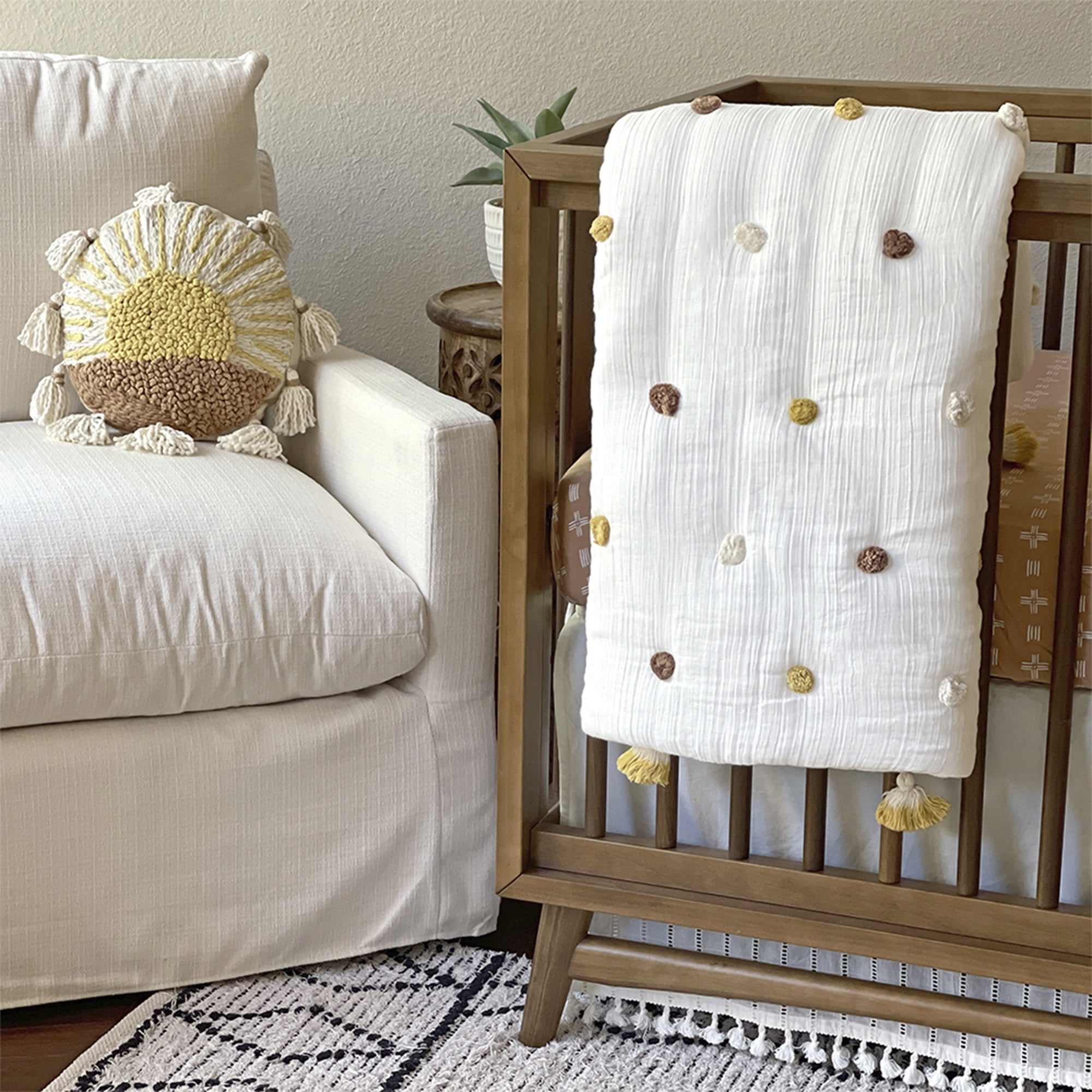 Crane Baby Sunshine Pillow - Decorative Pillow Nursery Pillow Baby Room Accessory