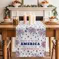 thumbnail image 2 of Table Runner 108 Inches Long for Kitchen Dining, 4th of July Dresser Scarf Farmhouse, Dining Table Decorations for Wedding/Parties, Independence Day Blue Red Star Fireworks 13 x 108 In, 2 of 8
