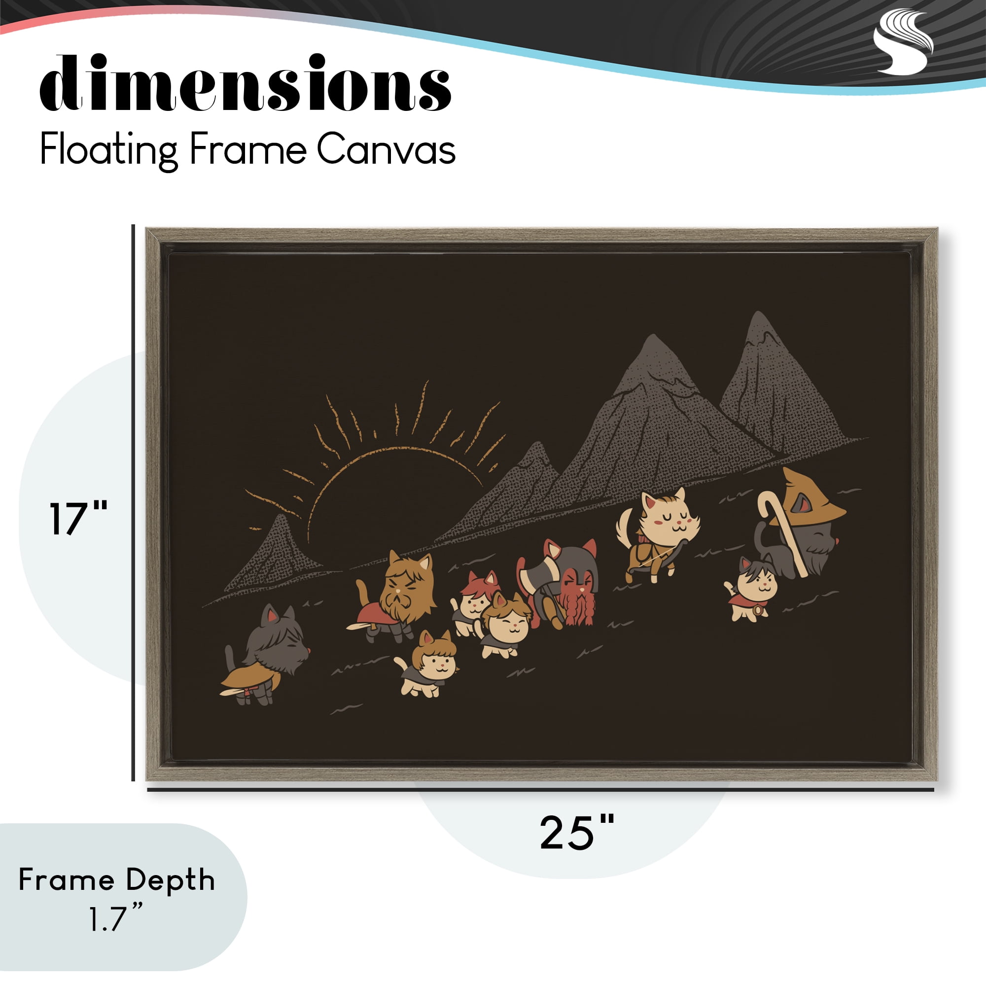 Stupell Industries Iconic Furrowship Of Ring Cats Brown Framed Floater Canvas Wall Art, design by Tobe Fonseca