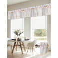 thumbnail image 2 of Orange Pink Flower Window Valance, Watercolor Retro Floral Bud Leaf Plant Farmhouse 2 Pack Decorative Curtain for Small Windows, Light Filtering Valance with 3” Rod Pocket, 54"W x 18"L, 2 of 9