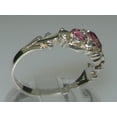 thumbnail image 3 of LBG British Made 18k White Gold Natural Pink Tourmaline Womens Trilogy Ring - 33 size options - Sizes 4 to 12 Available, 3 of 6