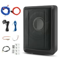 AWESAFE 1200W Slim Under Seat 10 Inch Car Subwoofer with Built-in Amplifier - Powered Subwoofer for Car/Truck, High/Low Level Inputs, Remote Control, Enhanced