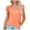 Orange, variant on HBYJLZYG Shirts For Women, Short Sleeve Causal V-Neck T-Shirt Solid Ruffle Sleeve Blouse Summer Y2K Clothing 2024
