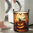 thumbnail image 4 of Laundry Basket, Halloween Full Moon Pumpkin Bat k Laundry Hamper Waterproof Laundry Bag Clothes Hamper Laundry Bin with Handles for Bedroom, Living Room, Kids Room, 4 of 6