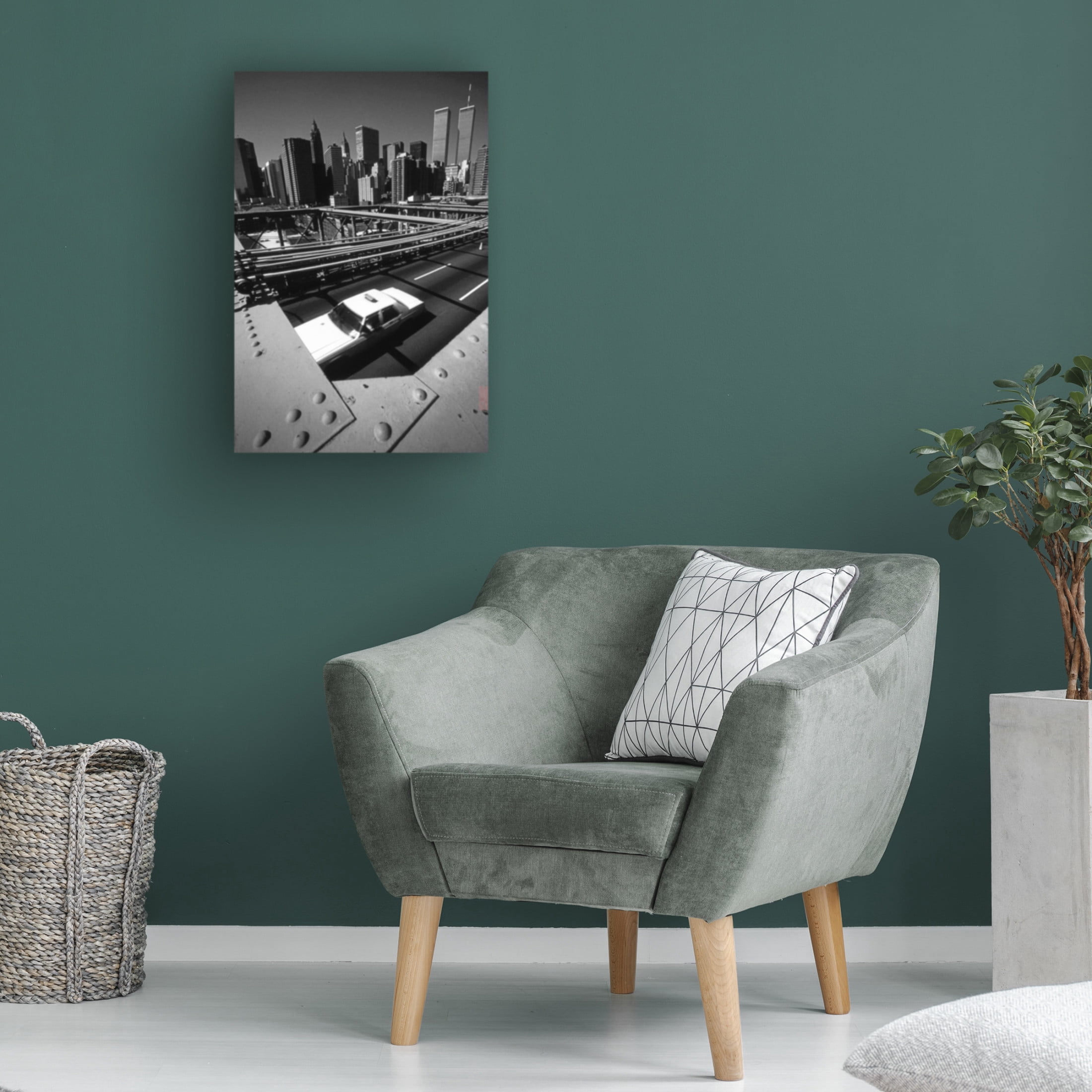 Canvas Wall Art - Dieter Matthes 'Brooklyn Bridge Ii From The Series Qmetropolisq ' Wall Art for Living Room, Bedroom, or Office D?cor by Trademark Fine Art - 22 x 32 Inches