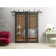 thumbnail image 2 of Slab Barn Door Panel 32 x 84 inches | Lucia 2266 Matte Black Clear Glass | Sturdy Finished Interior Doors | Pocket Closet Sliding, 2 of 5