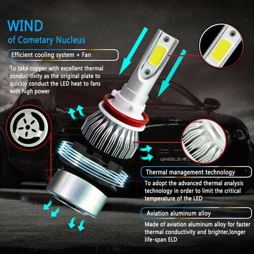 For Toyota IQ 2009-2015 2x 9012 HIR2 LED Headlight Bulbs White