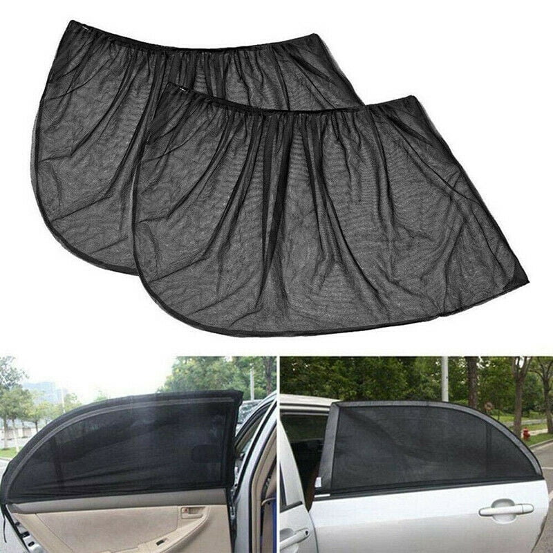 Universal Car Window Sun Shade Curtain Front Rear Black J5O4 Fits all Cars 