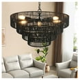 thumbnail image 4 of Rustic 4-Tier Hemp Rope Chandelier - 20" Boho Pendant Light, 4 of 9